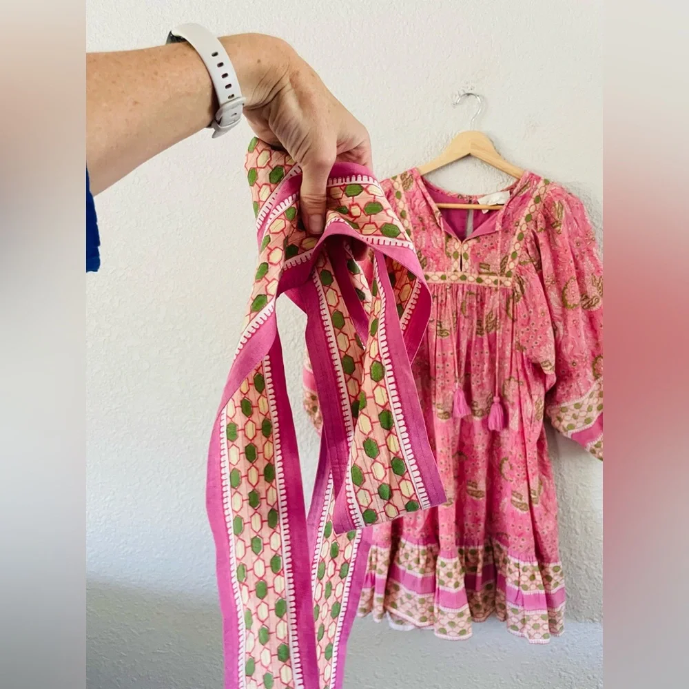 Cleobella Pink and Gold Patterned Mini Dress - Picture 7 of 13